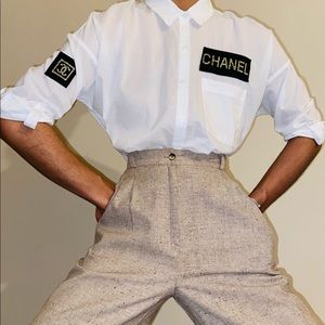 Cropped Linen Vintage Pants